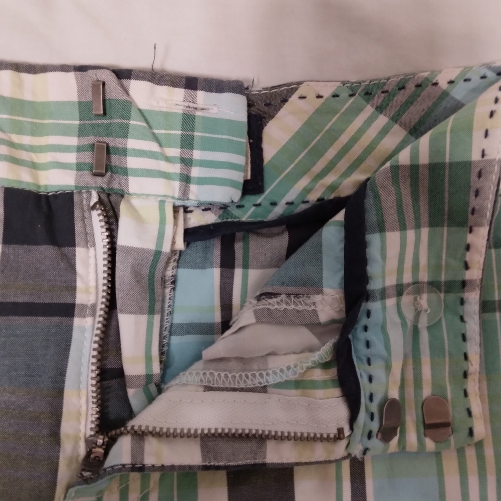 Sonoma Plaid Skort Mini Skirt Green Blue White size 14 - Picture 5 of 6